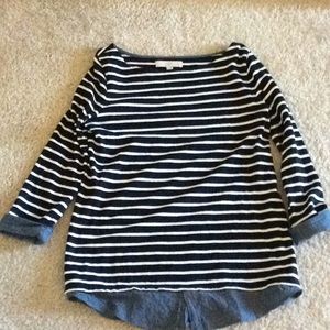 LOFT. Blue and white stripped shirt